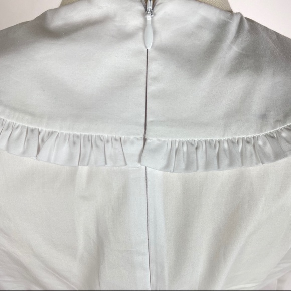 SOLD Zara White Poplin Peter Pan Collar Shirt - Picture 6 of 8